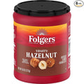Folgers Toasty Hazelnut Flavored Ground Coffee Medium Roast 9.6 Ounce Canister (Pack of 6)