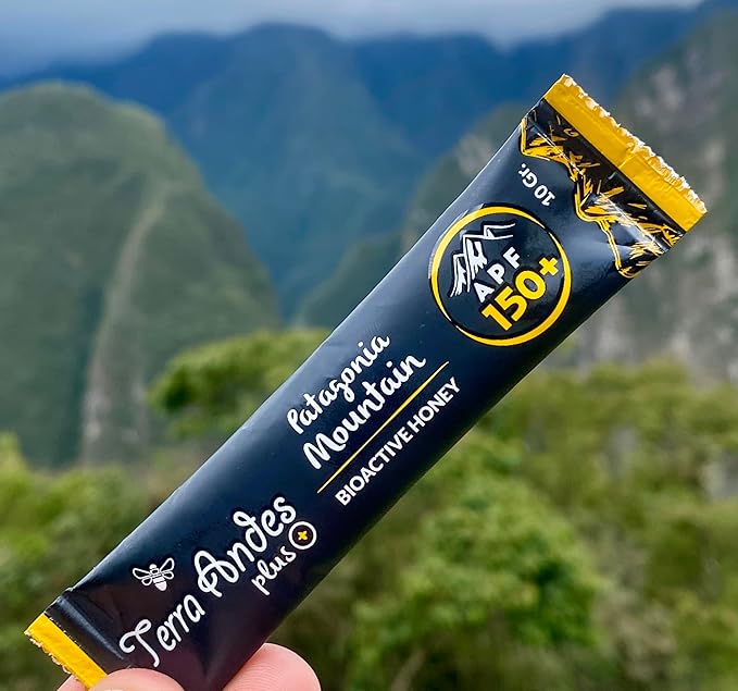 Organic Raw Honey Sachets 24 units by Terra Andes Plus - Ideal for Travel Sports Superfood Snacks and On-the-Go Daily Wellness - Ulmo Rainforest / Patagonia Mountain APF 150 - raw honey organic unfi