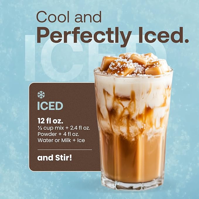 Dr. Smoothie Café Essentials Salted Caramel Latte – No Artificial Colors Flavors or Sweeteners – 20mg of Caffeine per Serving – Great for Hot Iced &amp Frozen Frappes (3.5 lb Bag 26 Servings)