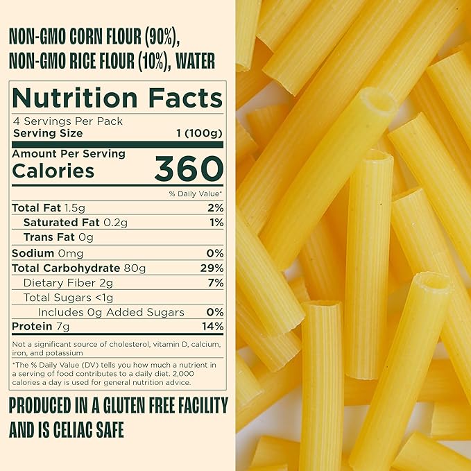 Giadzy by Giada De Laurentiis 3 Pack Gluten Free Ziti Pasta - Made in Italy Artisanal Clean Ingredients - Non GMO