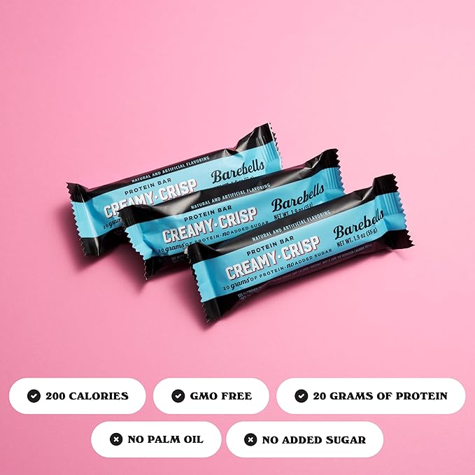 Barebells Protein Bar Bundle – Creamy Crisp &amp Chocolate Dough 24 Count Total 20g High Protein Chocolate Snack Bars with 1g Total Sugar for Breakfast or Post-Workout