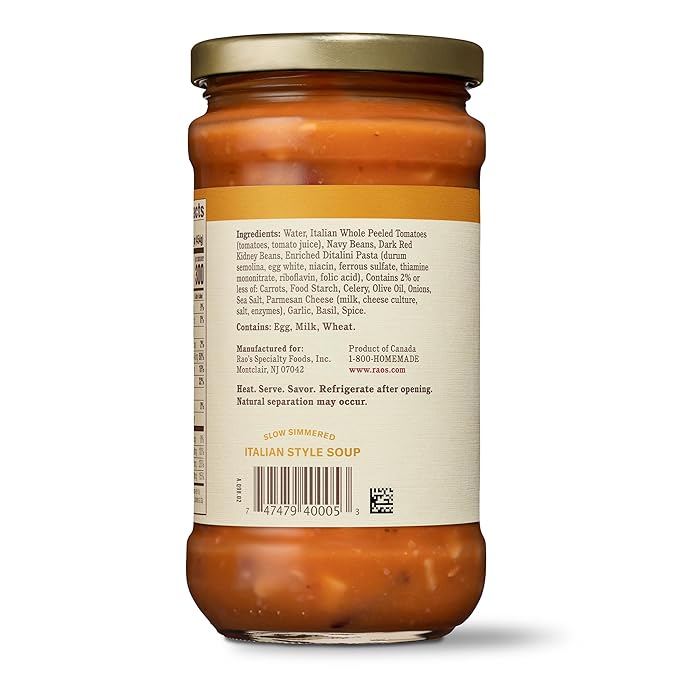 Rao's Homemade Pasta Fagioli Soup 16 Ounce Pack of 6