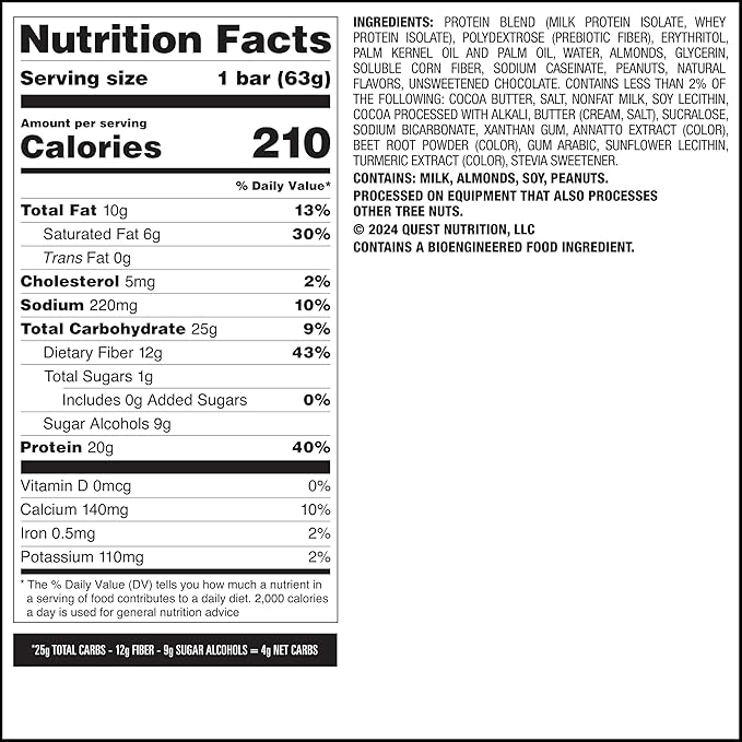 Quest Nutrition Overload Protein Bars Sundae Funday 20g Protein 1g Sugar 4g Net Carbs Gluten Free 12 Count