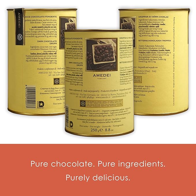 Amedei Gocce Toscano Black (Dark Chocolate) Chips 70%
