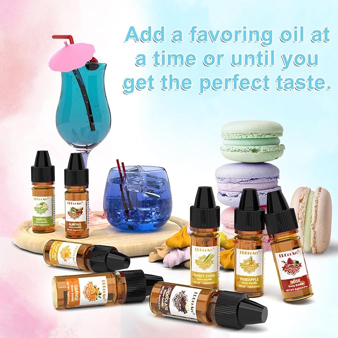 Food Flavoring Oil - Concentrated Candy Flavors 36 Liquid Lip Gloss Flavoring Oil Cotton Candy Pineapple Strawberry Flavor Oil for Baking Cooking Slime Making Drinks - 0.25 Fl Oz