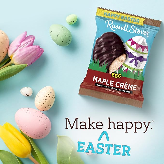 Russell Stover Easter Maple Creme Dark Chocolate Easter Egg 1.3 oz each (Pack of 18)