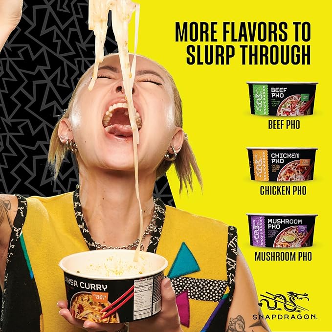 Snapdragon Laksa Curry Instant Noodle Bowls | Coconut Curry Flavor with Rice Noodles | Gluten-Free | No MSG Added | 2.1 oz (6 Pack)