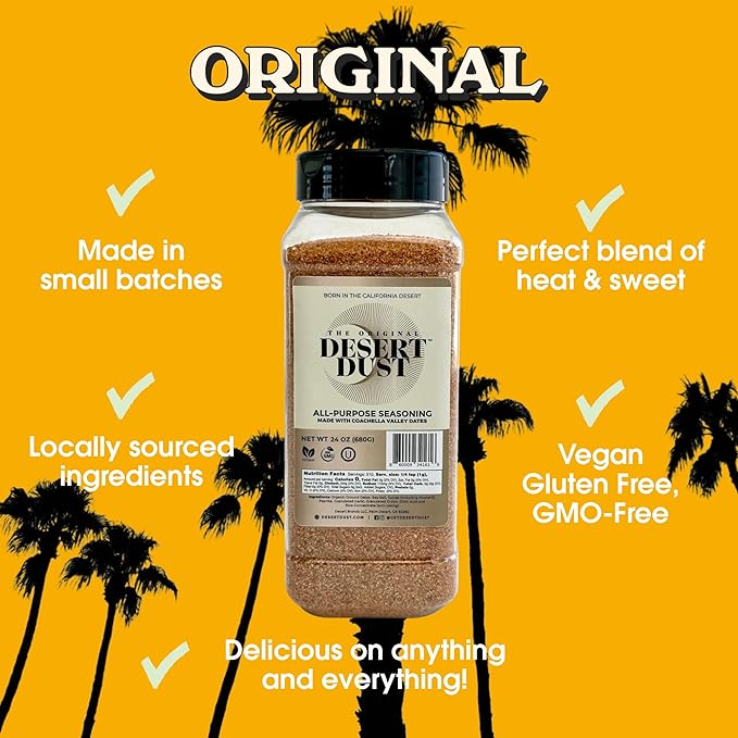 Desert Dust All-Purpose Seasoning – Smoky Earthy &amp Sweet with Organic Date Sugar | Versatile Rub for Steak Chicken Fish Veggies &amp More | Gourmet BBQ &amp Grilling Spice Blend (24oz Origi