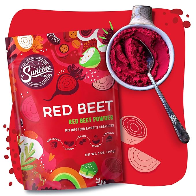 Suncore Foods Red Beet Powder Red Food Coloring Powder Gluten-Free Non-GMO 5oz