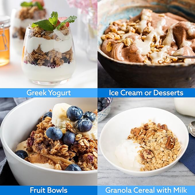 Greek Goddess Gourmet Harvest Granola with Pecans Almonds Coconut &amp Maple Syrup 100% Whole Grain Oats &amp Olive Oil – Healthy Greek-Inspired Gluten Free Granola 10oz (3-Pack)