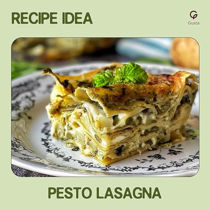 Imported Italian Fresh Basil Pesto Sauce - Extra Creamy - Extra Virgin Olive Oil Cheese &amp Nuts - Delicious &amp Authentic Pasta Sauce and Spread - Home Made Style - 6.35 oz Glass Jar