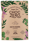Choczero Dark Chocolate Almonds with Sea Salt Keto Bark Sugar Free Dairy Free 6 Ounce (Pack of 12)