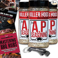 Killer Hogs AP Seasoning All Purpose Premium Barbecue Rub 3 pk (42 oz) + BBQ Guide &amp Bottle Opener (5 Items)!