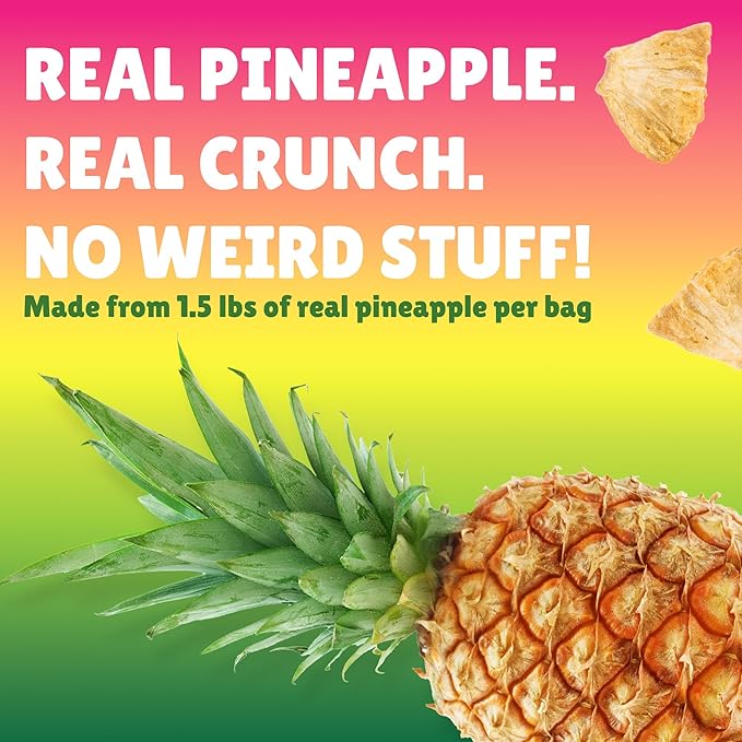 BranchOut Pineapple Chips No Sugar Added Real Dried Pineapple Chunks GentleDry Better than Freeze Dried Pineapple Healthy Vegan Snacks for Kids &amp Adults 1.5 oz (Pack of 4)