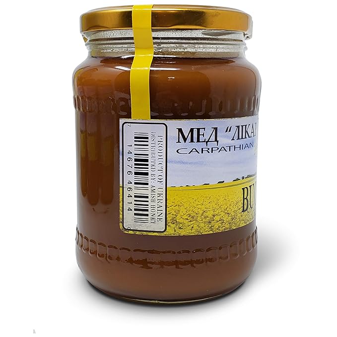 Carpathian Raw Buckwheat Honey | 100% Pure Unfiltered Unpasteurized Ethically Sourced | Glass Jar 908g