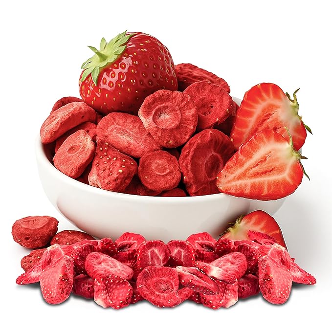 Brewer Outdoor Solutions Freeze Dried Strawberry Slices - Pack of 10 1.2 Oz each - No Sugar Added Bulk Pack of Dehydrated Strawberries Nutritious and Delicious