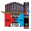 Jack Link's DUOs Chicken Jerky Meat Snack Sticks with 13g Protein - Frank's RedHot Buffalo Style With Creamy Ranch Made with 100% Chicken Two Flavors in One Package 1.84oz (10 Pack of 2 Sticks)
