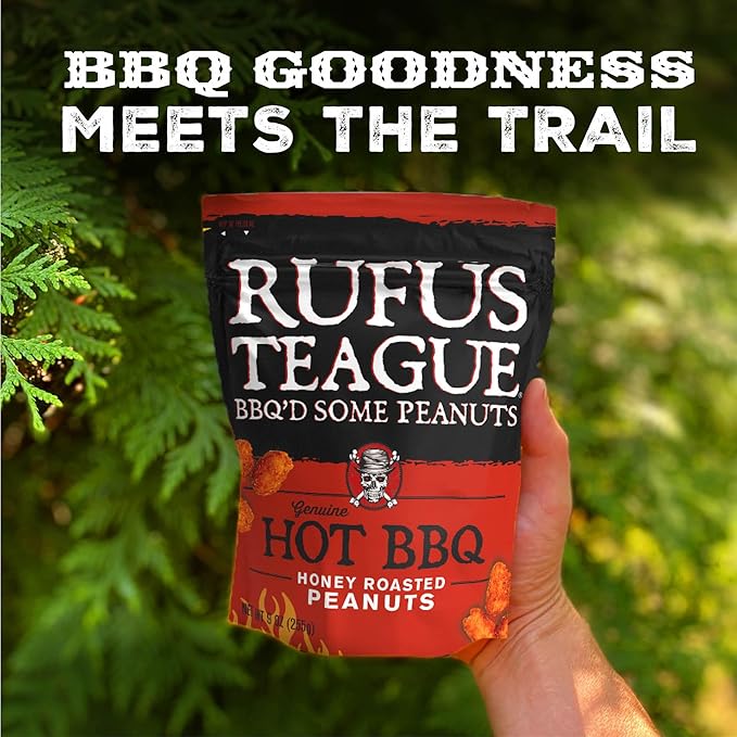 Rufus Teague Hot BBQ Variety Pack – Sweet Spicy &amp Smoky Honey Roasted Nuts Almonds and Peanuts 9 oz Resealable Pouches (3 Pack)