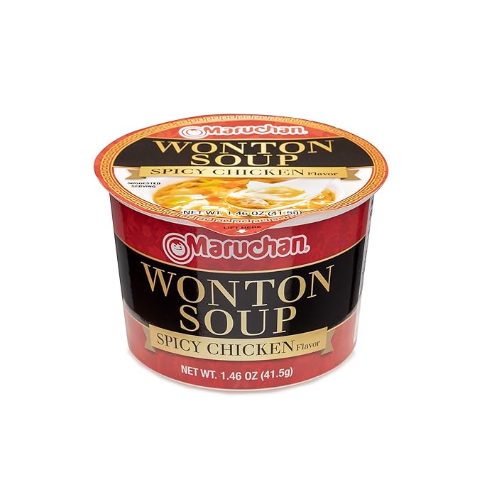 Maruchan Microwavable Bowl Wonton Hot and Spicy Chicken Flavor Pack of 8