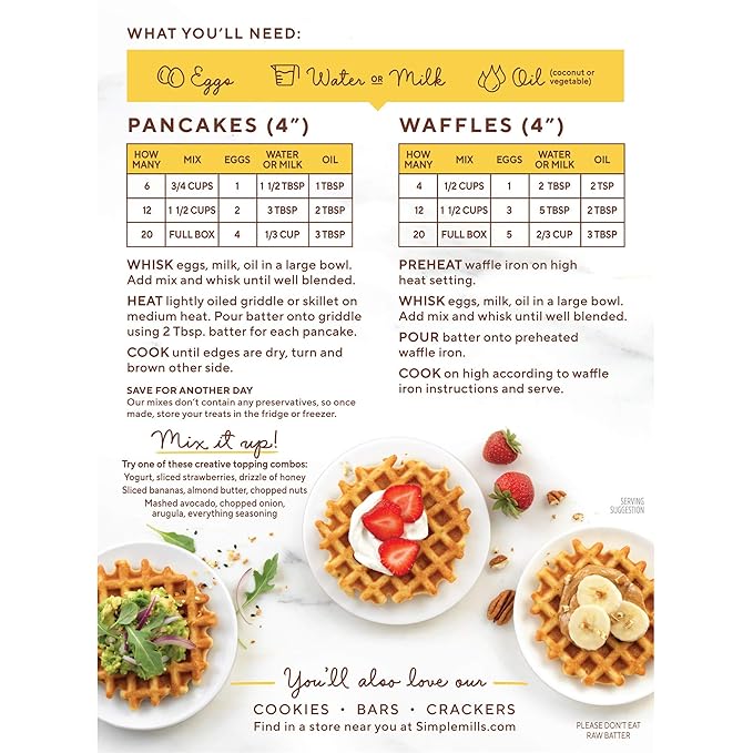 Simple Mills Almond Flour Baking Mixes - Gluten Free Banana Bread Pancake &amp Waffle Mixes (3 Pack)