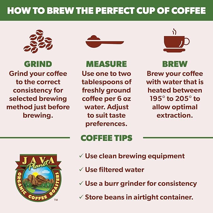 Low Acid Organic Coffee – Whole Bean Mold-Free &amp Stomach Friendly by Java Planet Good Morning Blend Coffee Medium Roast Smooth Full Flavored 1LB Bag