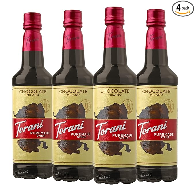 Torani Puremade Chocolate Milano Flavored Drink Syrup 25.4 fl oz (Pack of 4)