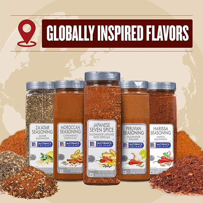 McCormick Culinary Harissa Seasoning 19.5 oz - One 19.5 Ounce Container Harissa Seasoning Blend Adds North African Flavor to Beef Chicken Lamb Hummus Wings and More