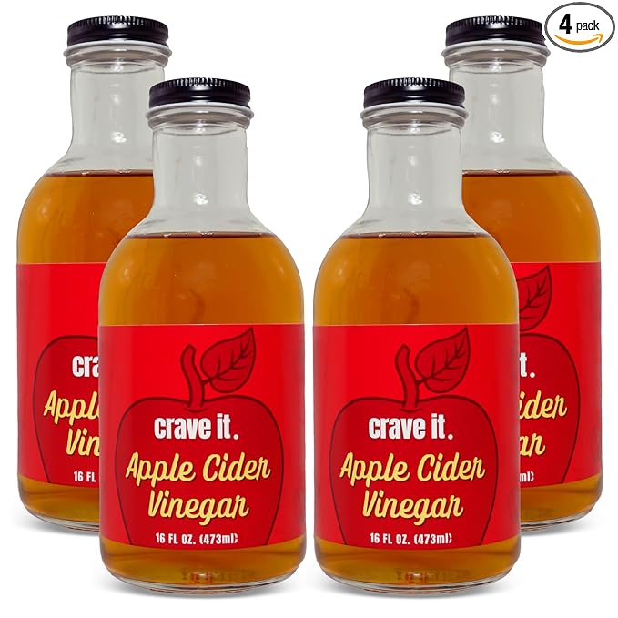Crave It. Apple Cider Vinegar with Mother - Gut Health &amp Digestion - Made with Utah Honey - 16oz - 4pk