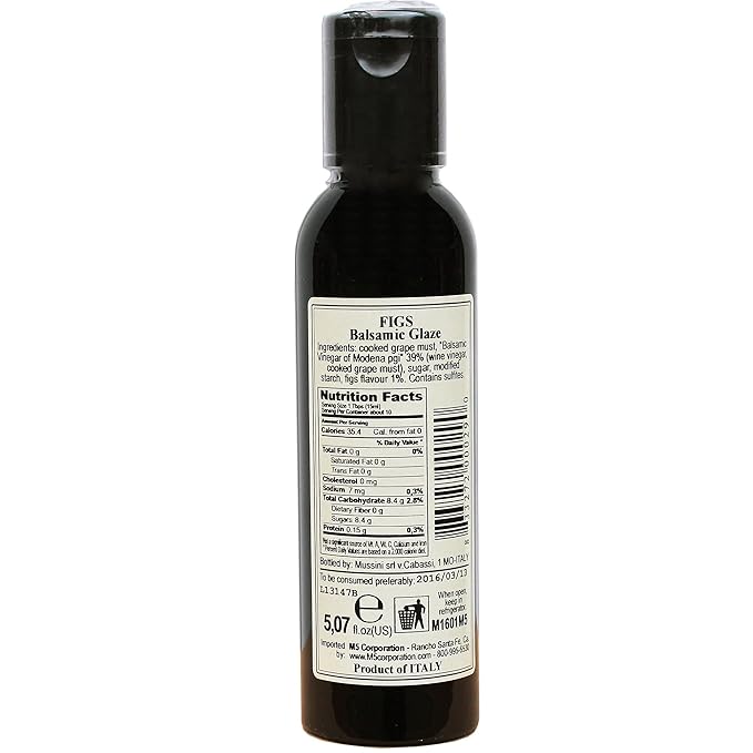 Mussini Crema Fichi Balsamic Glaze with Fig 5.07-Ounce Bottles (Pack of 2)