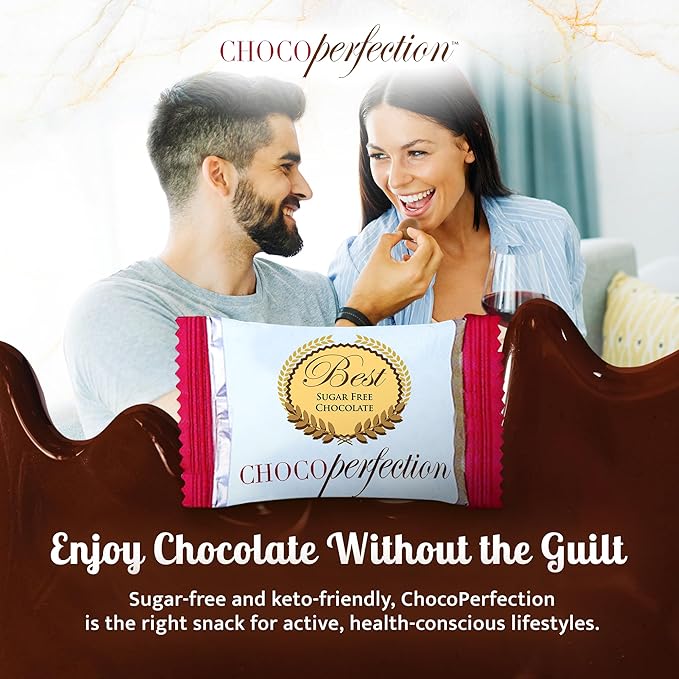 ChocoPerfection Sugar Free Dark Chocolate Truffles - Keto-Friendly Gluten-Free and Dairy-Free - Low Glycemic Fiber-Rich &amp Vegan - European Taste with Multiple Flavors - 55 calories 14g per Truf