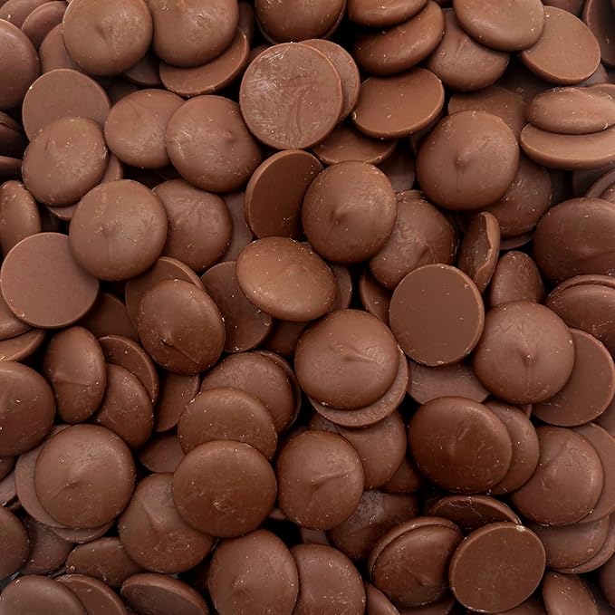 Merckens Milk Chocolate Melting Wafers | 2.5 Lb Bag | Bulk Baking Candy | Smooth Creamy Coating Discs for Dipping Molding Drizzling &amp Creative Confections