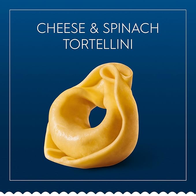 BARILLA Cheese &amp Spinach Tortellini Pasta 12 oz. Bag (Pack of 8) - 6 Servings Per Bag - Pantry Friendly Dried Tortellini - Made with Non-GMO Ingredients
