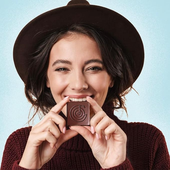 The Good Chocolate - Keto Dark Chocolate Squares Zero Sugar Lower Net Carb Snack Lower Calorie Vegan Chocolate Candy 24 Square Family Pack