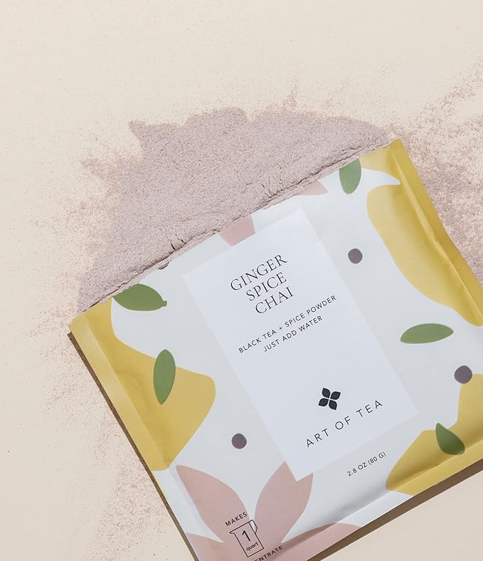 Art of Tea | Ginger Spice Chai Concentrate | 4 Pack 2.8 oz Chai tea bags (8 Servings per bag) | Chai Tea Latte Concentrate