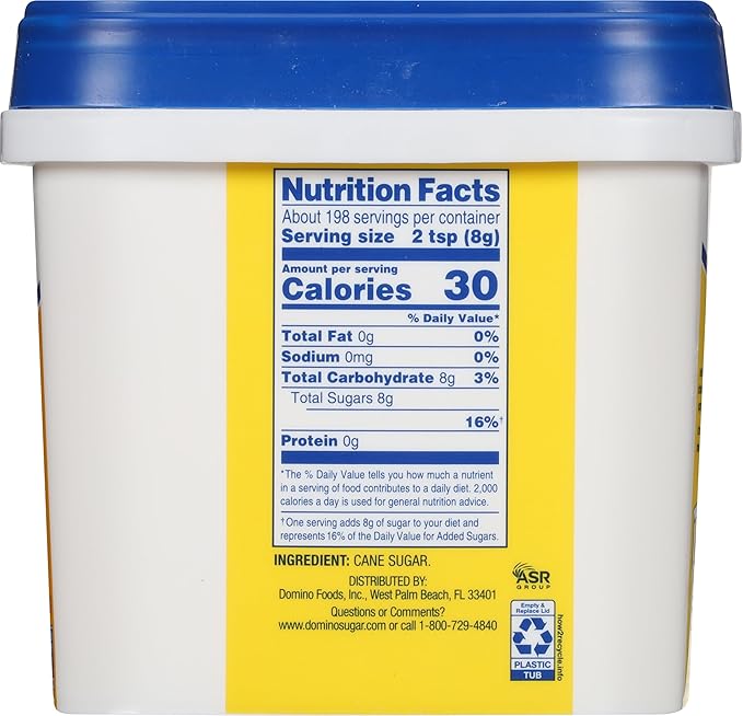 Domino® Granulated Sugar 3.5 lb Easy Baking Tub Premium Pure Cane Sugar (Pack of 2)