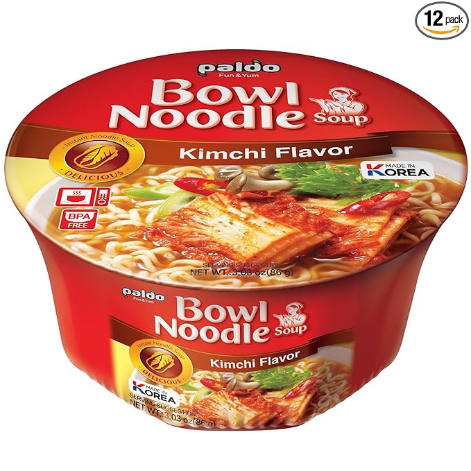 Paldo Kimchi Noodle Soup 3.03oz Cup (Pack of 12)