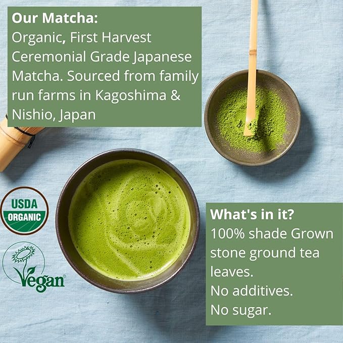 KENKO Matcha Green Tea Powder [USDA Organic] Highest Ceremonial Grade Authentic Japanese Premium 1st Harvest 1 oz (30 servings)