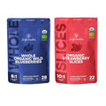 Jungle Powders Organic Blueberries Fresh Freeze Dried Fruit 4 Ounce Bag - Made From Frozen Wild Dried Blueberries + Freeze Dried Strawberries Organic USDA Certified Strawberry Slices 3.2 Ounce Bag