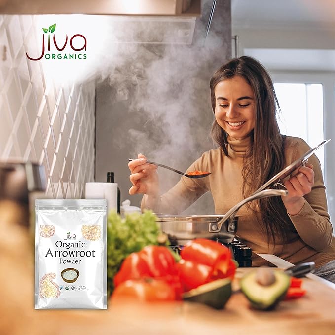 Jiva Organics Organic Arrowroot Flour (Powder) 5 Pound Bag - Raw Non-GMO Gluten Free