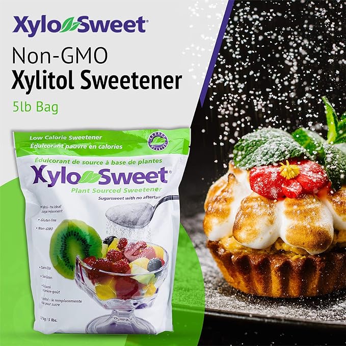 Xlear XyloSweet Plant Sourced Xylitol Sweetener - Pure Natural Sugar Substitute Granules Non-GMO Gluten-Free 5 Pound Bag (Pack of 1)