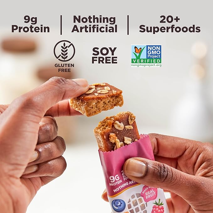Perfect Bar Protein Bars Fruit Crisp Mixed Berry Nut Butter Gluten Free Made with Organic Honey Peanut Butter Cookie Dough Texture Refrigerated 1.9 Oz Bars 10 Count