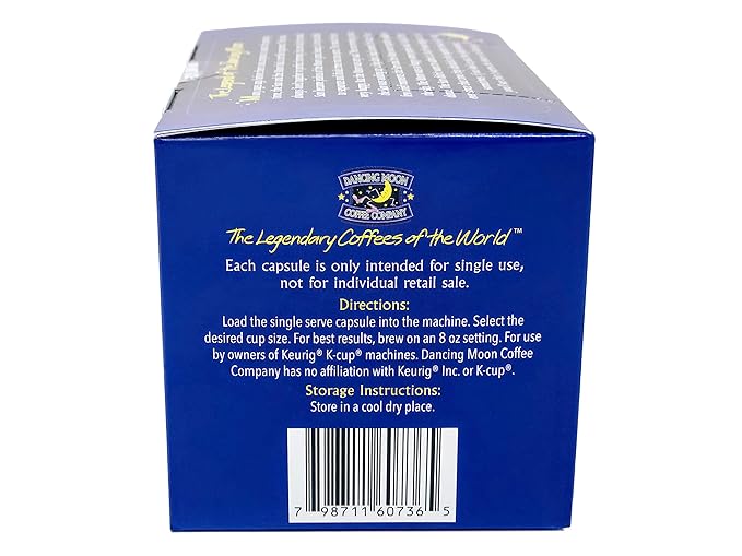 Dancing Moon Coffee Pods - 100% Jamaica Blue Mountain Medium Roast - K-Cup Compatible Keurig Coffee Pods - Small-Batch Crafted Supports Military Charity - 24 Cups