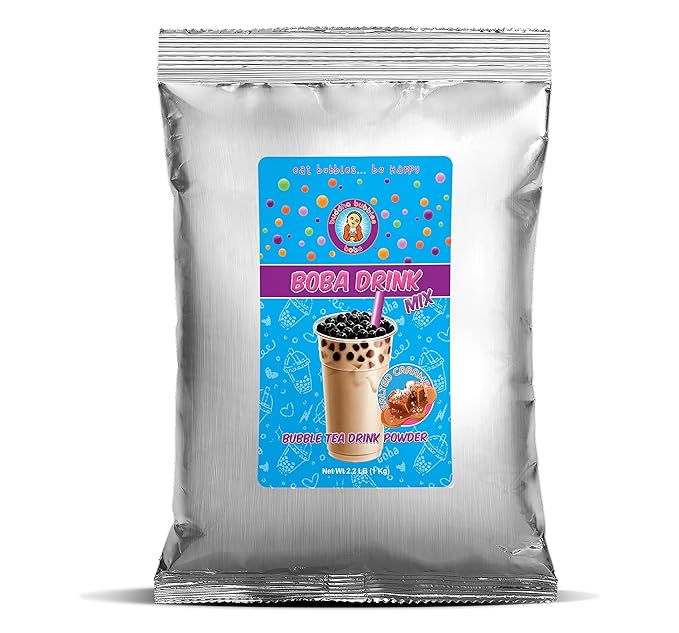 Premium SALTED CARAMEL FRAP Boba/Bubble Tea Drink Mix Powder By Buddha Bubbles Boba (2.2 Pounds / 1 Kg)