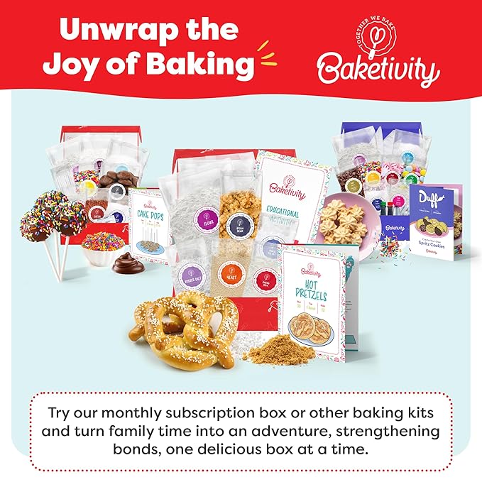 Pretzel Making Kit - Real Cooking Set for Kids Ages 5-12+ with Recipe and Ingredients - Kids Baking Set for Girls &amp Boys - Great Gift for Family Bonding