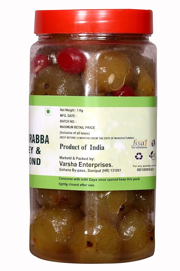 Natural Diet Honey AMLA MURABBA No Added Sugar 1Kg ||Traditional Taste || (A Return to The Natural and Ancient Food of Our Race)