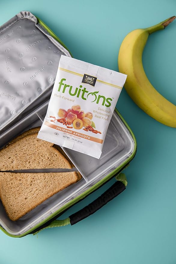 Traina Home Grown Fruitons Sun Dried Apricots - No Added Sugar Non GMO Gluten Free .75 oz bags (Pack of 18)