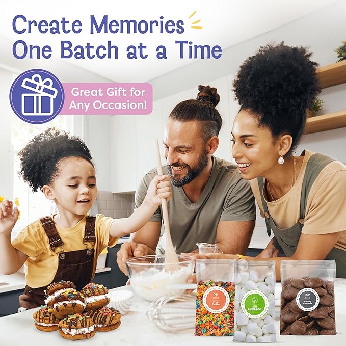 Baketivity x Duff Goldman S’mores Sandwich Cookies Kit Kids Baking Set Cooking Kits for Kids with Premeasured Ingredients Decorating Supplies STEM Activities - Baking Sets for Girls Boys Ages 6-12