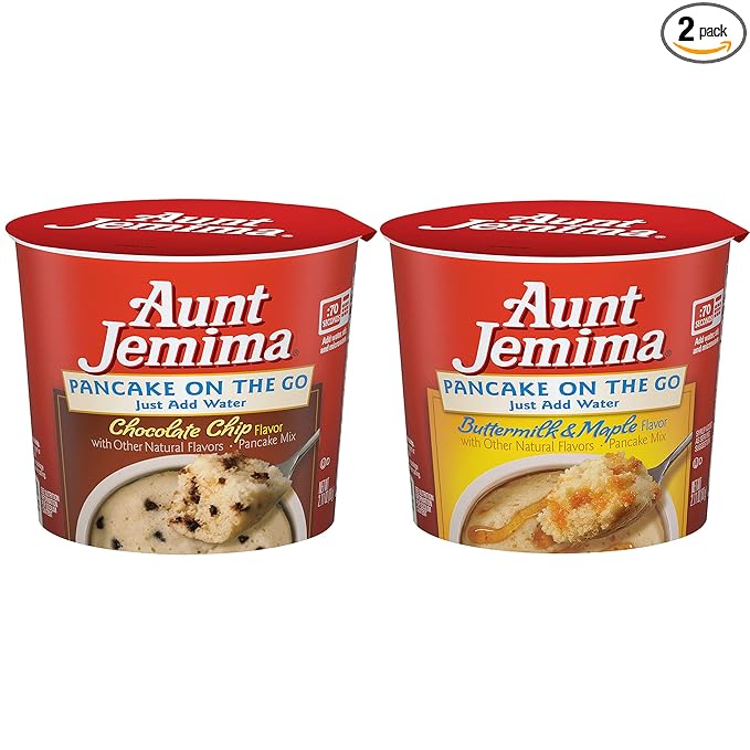 Quaker Aunt Jemima Pancake Cups 2 Flavor Variety Pack 12 Individual Cups