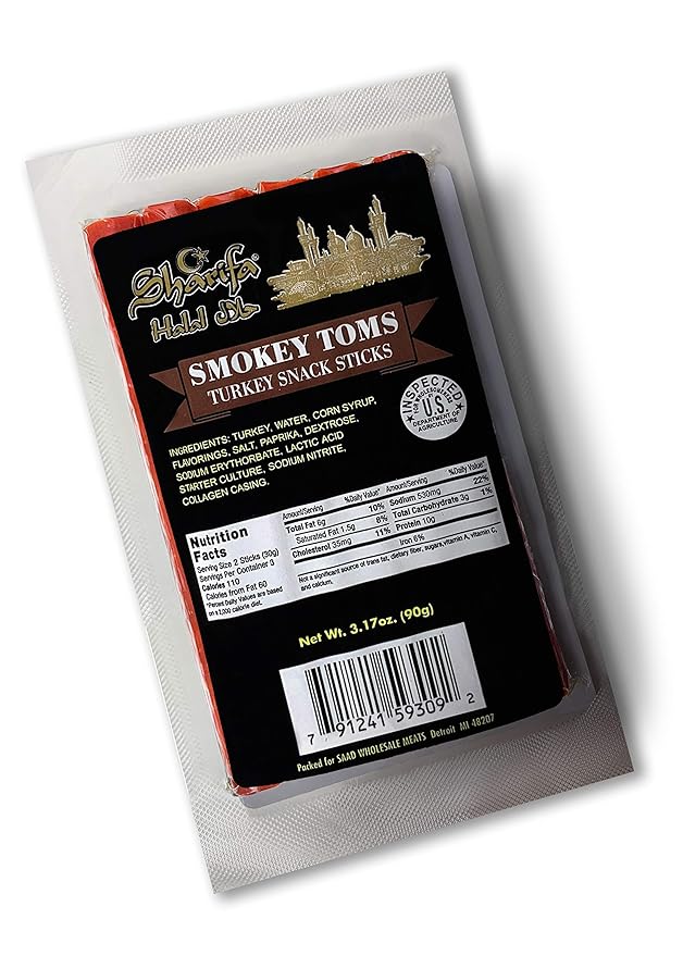 Sharifa Halal Turkey Snack Sticks (5 Pack) Each Bag 2.85oz