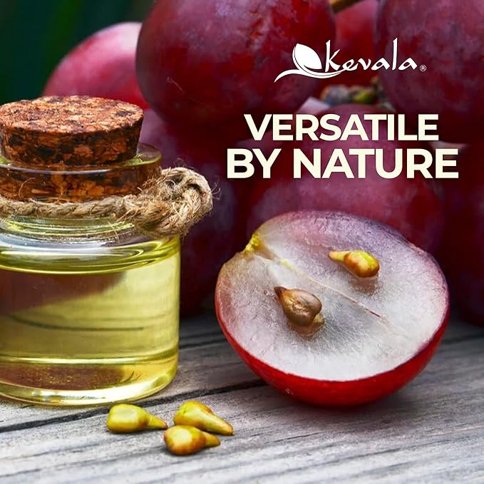 Kevala Grapeseed Oil - Nutritious Oil Great for Cooking and Beauty Made with Carefully Selected Grapes Perfect Base with Natural Flavor for Salad Dressings Natural Vitamin E Source 64 fl oz